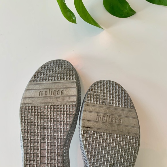 Melissa Classic Silver Glitter Ballerina Flats - Picture 3 of 5